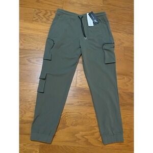 Mauvais Pants Mens Khaki Zip Pocket Cargo Trousers 34 Green New! NWT
